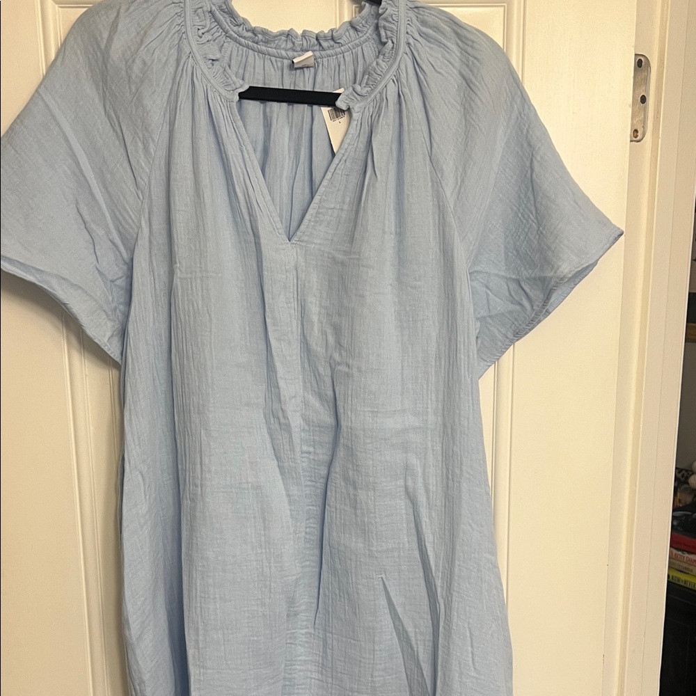NWT Old Navy Soft Blue cotton gauze dress. Size Large